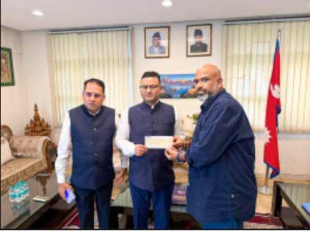 ₹3,51,000 handed to the Ambassador of Nepal