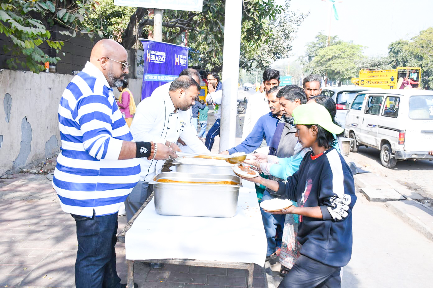 Volunteers at the flag-off
